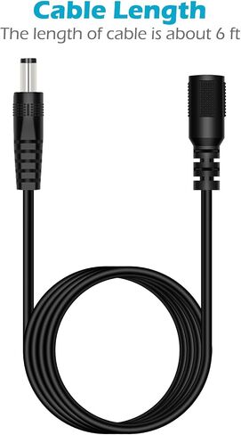 Fancasee 2 حزمة 3ft 5.5mm x 2.1mm DC كابل تمديد الطاقة ذكر إلى أنثى التوصيل محول تمديد الحبل لكاميرا IP CCTV كاميرا مراقبة الأمن LED قطاع DVR راوتر in Saudi Arabia