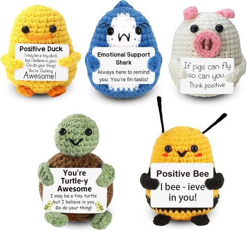 Positive Vegetables Emotional Support - Handmade Knitted Crochet Doll with Positive Card, Gifts for Birthday About Funny Emotional Support Crochet Doll, Cute Stuff for Home Decor in Saudi Arabia