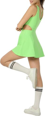 Women’s Athletic Golf Tennis Dress One Piece Built-in Bra & Shorts Pockets Workout Dress Sleeveless Gym Dress in Kuwait