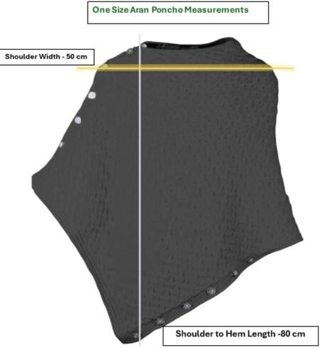 Irish Knit Poncho for Women Herringbone Merino Wool Cardigan Made in Ireland in Saudi Arabia
