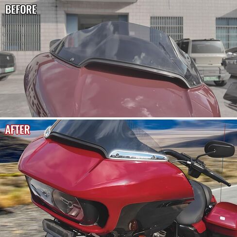 حواف جانبية للزجاج الأمامي على الطريق الأمامي، طقم حواف جانبية للزجاج الأمامي منقسم لملحقات Harley Road Glide Ultra FLTRU FLTRX Special FLTRXS 2015-2022 (قطعتان) in Kuwait
