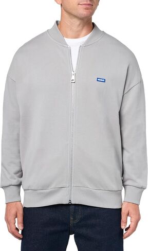 HUGO Men's Twill French Terry Zip Up Bomber Sweatshirt in Saudi Arabia