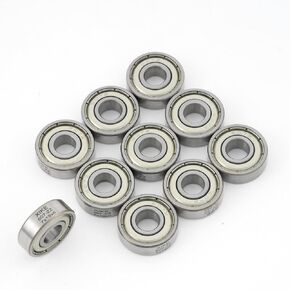 XiKe 10 Pcs 607ZZ Skateboard Bearings,Double Metal Seal Bearings 7x19x6mm, Deep Groove Ball Bearings.