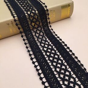 5 Yards Milk Silk Water Soluble Lace Trim Crochet Sewing Lace, Openwork Embroidery lacefor Wedding Clothes or DIY Craft Decoration (White)