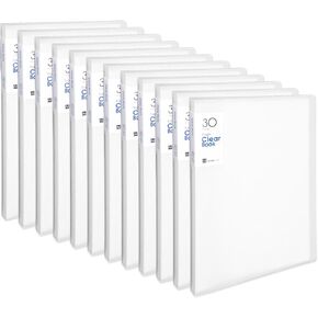 Outus Art Portfolio Binder 9x12 Inch 30 Pockets Art Portfolio Folder with Clear Plastic Sleeves Presentation Book with Sheet Protectors for A4 Artwork, Art Projects, Flexible Cover (Black,24 Pcs)