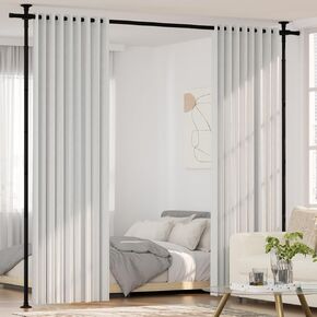 KELIXU Room Divider Curtain Rod, No Drilling Tension Rods for Room Separation, 28-73.8 inch W x 4-10 ft H Floor to Ceiling Wall Dividers Heavy Duty Vertical Tension Stand, Easy to Install, Black