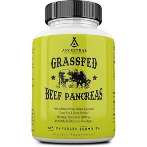 Ancestral Supplements Digestive Enzymes for Women & Men, 90 Capsules, with Probiotics and Grass Fed Beef Organs, Supports Gut Health, Digestive Health & Nutrient Absorption, Allergen Free, Non GMO