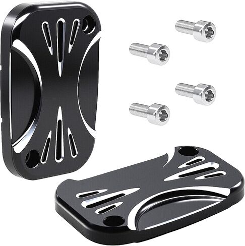 Brake Master Clutch Cylinder Covers CNC Aluminium Brake Master Cylinder Fluid Reservoir Cap Compatible with Harley Touring Electra Glide Road Glide 2008-2017. (style-1) in Saudi Arabia