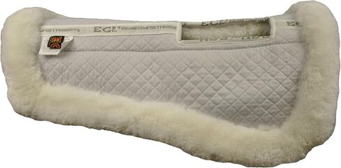 ECP Equine Comfort Products Sheepskin Wither Relief Half Saddle Pad (Large, Black) in Kuwait