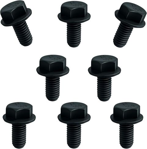 Car Top Front Skid Plate Bolts, M8 x 1 inch Metric Flanged Bolts, 12mm Top Flanged Hexagon Screws, 2-in-1 Top Bolt and Gasket Alloy Steel Class 10.9 XY, Car Accessories Compatible with T-oyota in Kuwait