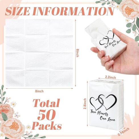 50 Bulks Wedding Facial Tissues Items for Wedding Welcome Bags Pocket Facial Tissues Mini Tissues Wedding Favors for Guests 3 Ply Travel Tissue Packs for Wedding Celebration Party Ceremony Graduation in Kuwait