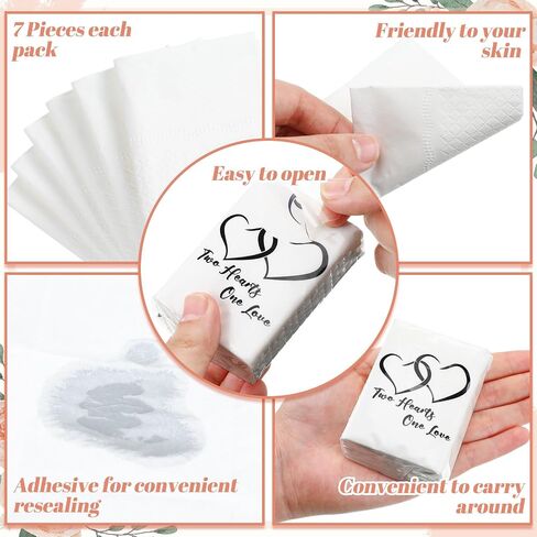 50 Bulks Wedding Facial Tissues Items for Wedding Welcome Bags Pocket Facial Tissues Mini Tissues Wedding Favors for Guests 3 Ply Travel Tissue Packs for Wedding Celebration Party Ceremony Graduation in Kuwait