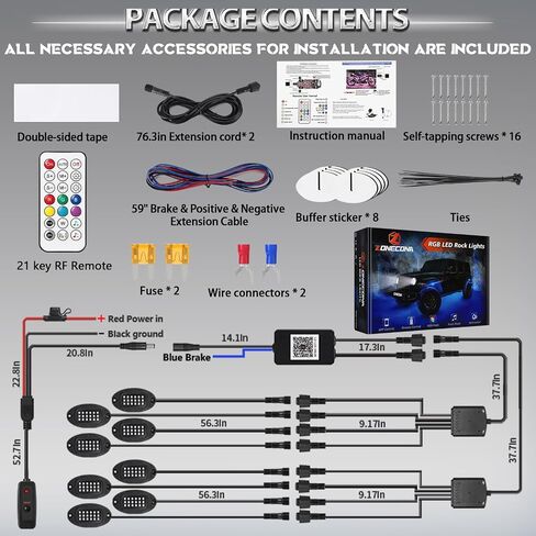 12Pods Dream Color RGB+IC LED Rock Lights, Underglow Lights kit with APP/RF Remote Control Chasing Effect, Multicolor addressable Rock Light kit Waterproof 12v for Jeep Truck SUV ATV UTV in Saudi Arabia