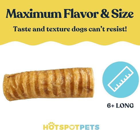 hotspot pets Premium 12'' Beef Trachea for Dogs Large - All Natural Long Lasting Dog Chews Rich in Glucosamine & Chondroitin 100% Beef Chews Single Ingredient Grass Fed Dog Treats in Kuwait