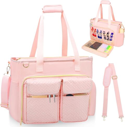 Teacher Tote Bag with 15.6 Inch Laptop Compartment, Soft Nylon Teacher Utility Bag with Multiple Pocket& Shoulder Strap, Large Work Tote Bag for Office& Teacher Supplies Organizer Women (Black) in Saudi Arabia