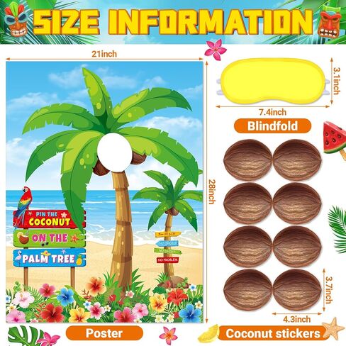 Hawaiian Luau Party Game Pin The Sunglasses on The Pineapple Party Game Hawaii Tropical Party Supplies with 24 Pcs Sunglasses Sticker for Boy Girl Hawaiian Summer Beach Birthday Tiki Party in Saudi Arabia