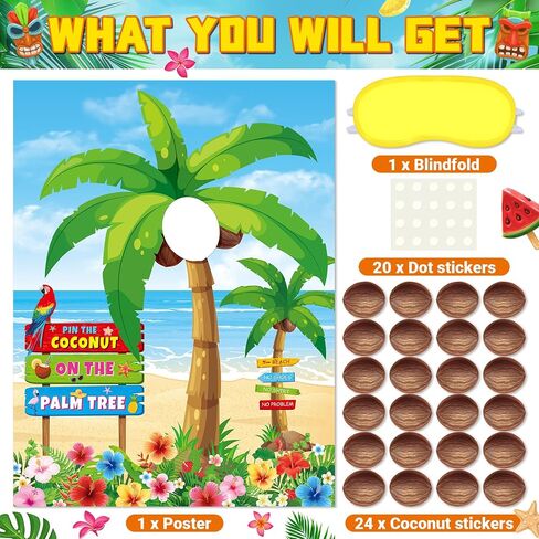 Hawaiian Luau Party Game Pin The Sunglasses on The Pineapple Party Game Hawaii Tropical Party Supplies with 24 Pcs Sunglasses Sticker for Boy Girl Hawaiian Summer Beach Birthday Tiki Party in Saudi Arabia