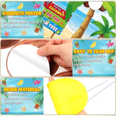 Hawaiian Luau Party Game Pin The Sunglasses on The Pineapple Party Game Hawaii Tropical Party Supplies with 24 Pcs Sunglasses Sticker for Boy Girl Hawaiian Summer Beach Birthday Tiki Party in Saudi Arabia