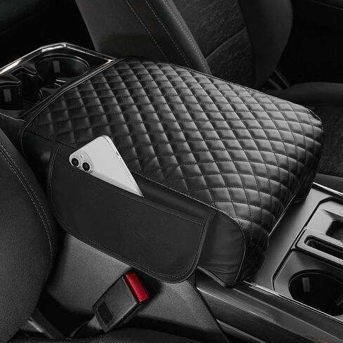 JOYTUTUS Center Console Cover Compatible with 2021-2024 Ford F150, Leather Armrest Cover Center Console Cushion Arm Rest Cover in Saudi Arabia