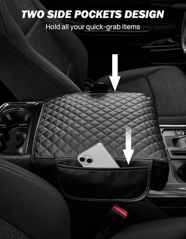 JOYTUTUS Center Console Cover Compatible with 2021-2024 Ford F150, Leather Armrest Cover Center Console Cushion Arm Rest Cover in Saudi Arabia