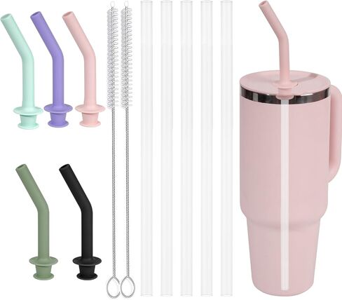 Greant 4 PCS Closeable Press-in Straw for Hydroflask All Around Travel Tumbler 40 oz, Straw for Hydro Flask Travel Tumbler with Handle 32 oz, Black in Kuwait