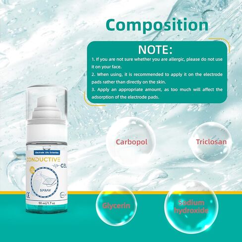 Conductive Gel for TENS Unit Pads, Adhesive Gel, Electrode Gel Extend The Life and Increase Adhesion of Electrodes for Your TENS/EMS Units, Muscle Stimulator (100 ML/3.3 OZ x 2) in Saudi Arabia