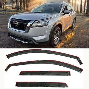in-Channel Extra Durable Rain Guards Window Visor for Trucks Nissan Pathfinder 2022 2023 2024, Side Window Deflectors Vent Sun Shades Shiled Truck Accessories, Smoke 4pcs