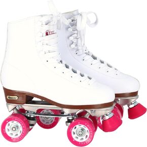 CHICAGO Skates Premium White Quad Roller Skates for Girls and Women Beginners Classic Adjustable High-Top Design for Indoor or Outdoor Skates and Roller Derby in Saudi Arabia