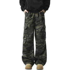 Men's Camo Baggy Cargo Pants Wide Leg Vintage Streetwear Relaxe Dfit Trouse