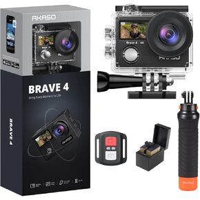 كاميرا Akaso Brave 4 Action مع قبضة اليد العائمة المقاومة للماء