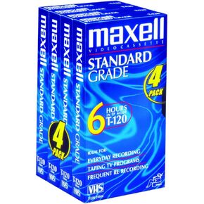 Maxell STD-T-120 4 Pack VHS Tapes