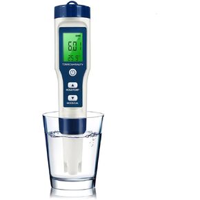 5 in 1 LFS TDS Meter PH Tester, 0.01 High Accuracy Digital PH Meter for Water, PH/TDS/EC/Salt/Temp Tester, PPM Meter Water Tester for Drinking Water, Hydroponics, Plants, Aquarium and Pool