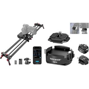 NEEWER 31.5"/80cm Motorized Camera Slider with GM34 Quick Release Plate, App Control Carbon Fiber Dolly Rail Slider Support Video Mode/Time Lapse/Horizontal/Tracking/120° Panoramic Shooting (ER1-80)