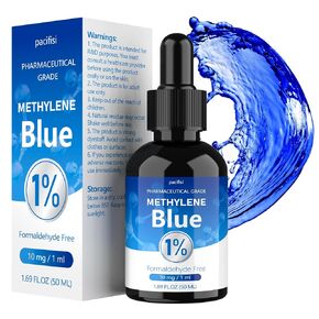 Methylene Blue 1%，50 ml (1.7 fl oz)，Pharmaceutical Grade, Methylene Blue for Humans, Formaldehyde & Alcohol-Free