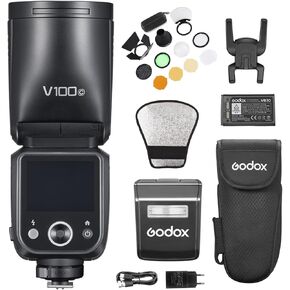 Godox V1 C U V1C U On Camera Flash Round Head TTL Speedlite 1/8000s HSS 1.5s Recycle Time 2.4G Wireless Control with LED Modeling Light Battery Compatible with Canon R5 R6 R8 700D 850D Cameras