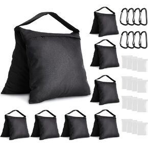 Aimosen 210 LBS Sandbags Weight Bags, 4 Packs Large Heavy Duty Sand Bags with Zipper and Straps for Beach Camping Canopies, Pop Up Tent, RV Awning, Patio Umbrella Base, Gazebos, Trampoline Stakes