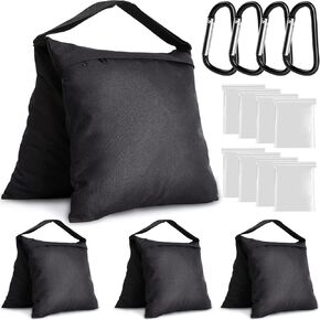 Aimosen 4 حزم أكياس الرمل الأكياس للوزن للتصوير الفوتوغرافي معدات الفيديو ، و saddlebag الثقيلة للمنصة الخلفية ، ورواد تصوير ، ومظلة ، وخيمة منبثقة ، وقاعدة المظلة ، وكرسي الصيد ، وطاولة النزهة