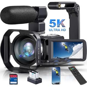 Camcorder Video Camera 4K Ultra 48MP Vlogging Camera for YouTube 18X Digital Zoom Camcorder Recorder 3.0" LCD Touch Screen IR Night Vision with Remote Control, 32GB SD Card, 2 Batteries