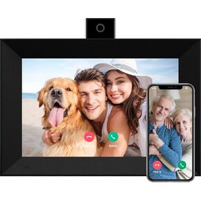 Anna Bella Digital Picture Frame 10.1 Inch IPS HD Touch Screen WiFi Smart Digital Photo Frame with 16GB Storage, Auto-Rotate, Easy Setup to Share Photos or Videos Remotely via AiMOR APP Black