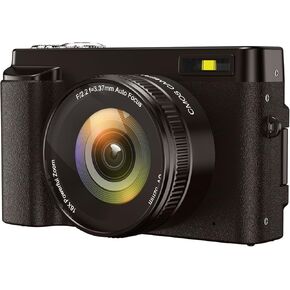4K Digital Camera for Photography Autofocus, 48MP Vlogging Camera for YouTube with 3'' 180° Flip Screen, 16X Zoom, Anti-Shake,Compact Point Shoot Digital Camera with 32GB Card, 2 Batteries (Charcoal)