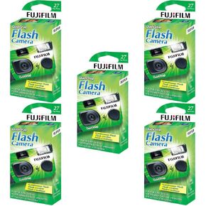 Fujifilm QuickSnap Flash 400 One Time Use 35mm Camera with Flash, 27 Exposures, 5-Pack