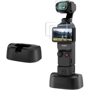 CYNOVA Non-Slip Desktop Mount for DJI Osmo Pocket 3, with DJI Osmo Pocket 3 Screen Protector(2 Set), OSMO Pocket 3 Accessories Kit, Anti-Scratch and Wear-Resistant, Easy to Use