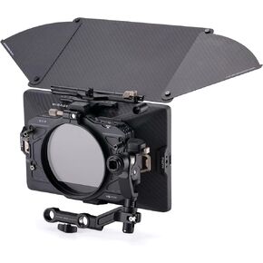 Tilta Mirage Pro Matte Box Base Kit | Carbon Fiber Hood & Top Flag | Use up to 3 4x5.65 Filters | 67, 72, 77, 82, 95, 110 & 136mm Lens Front Adapters | 15mm LWS Mounting Bracket | Carrying Case
