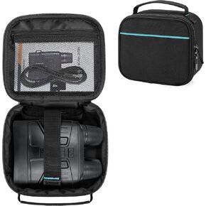 CURMIO Carrying Case for Night Vision Goggles, Storage Bag Specifically Designed for Tactical Night Vision Binoculars, SD Card and Data Cables, Black