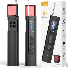 Hidden Camera Detectors, GPS Tracker Detector, Portable Spy Camera Finder Hidden Device for Car, Home,Hotel,Travel, Office, 6 Levels Sensitivity (Black)