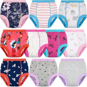 BIG ELEPHANT 10-Packs Absorbent Unisex Potty Training Pants for Boys & Girls, 12 Months-9 Years