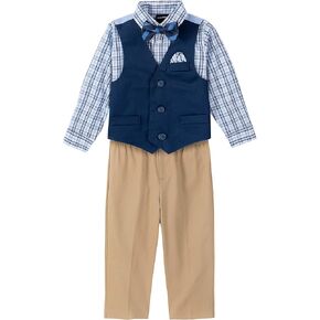 بدلة Nautica Baby Boys من 4 قطع مع قميص لباس ، سترة ، سروال ، وربطة عنق القوس
