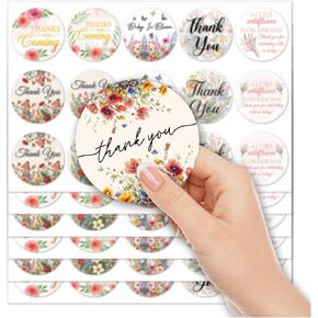 Pack 90 Pcs Little Wild Flower Baby Shower Stickers for Party Favors Kids Girls Toddlers Thank You Labels Birthday Supplies Cute Aesthetic Sticker Round Waterproof Vinyl Decals