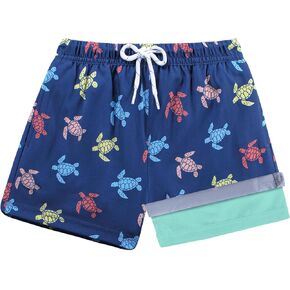 BRISIRA Toddler Boys Swim Trunks Swimsuit Boys Bathing Suit Compression Boxer Brief Liner Anti-Chafe Little Kids Baby 12m-5t
