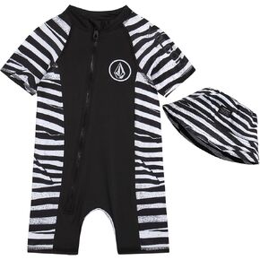 Volcom Baby Boys' Rashguard Wetsuit - UPF 50+ One Piece Short Sleeve Sunsuit Bathing Suit - Sun Protection Swimwear (12M-4T)